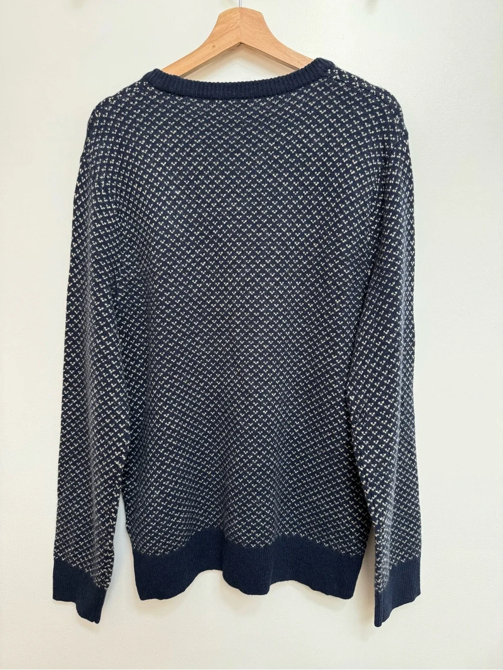 J. Crew Rugged Merino Wool Blend Bird’s Eye Sweater Men’s Large NWT Preppy